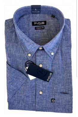 CAMICIA PCLUB LINO/COT MEZZA MANICA BIG